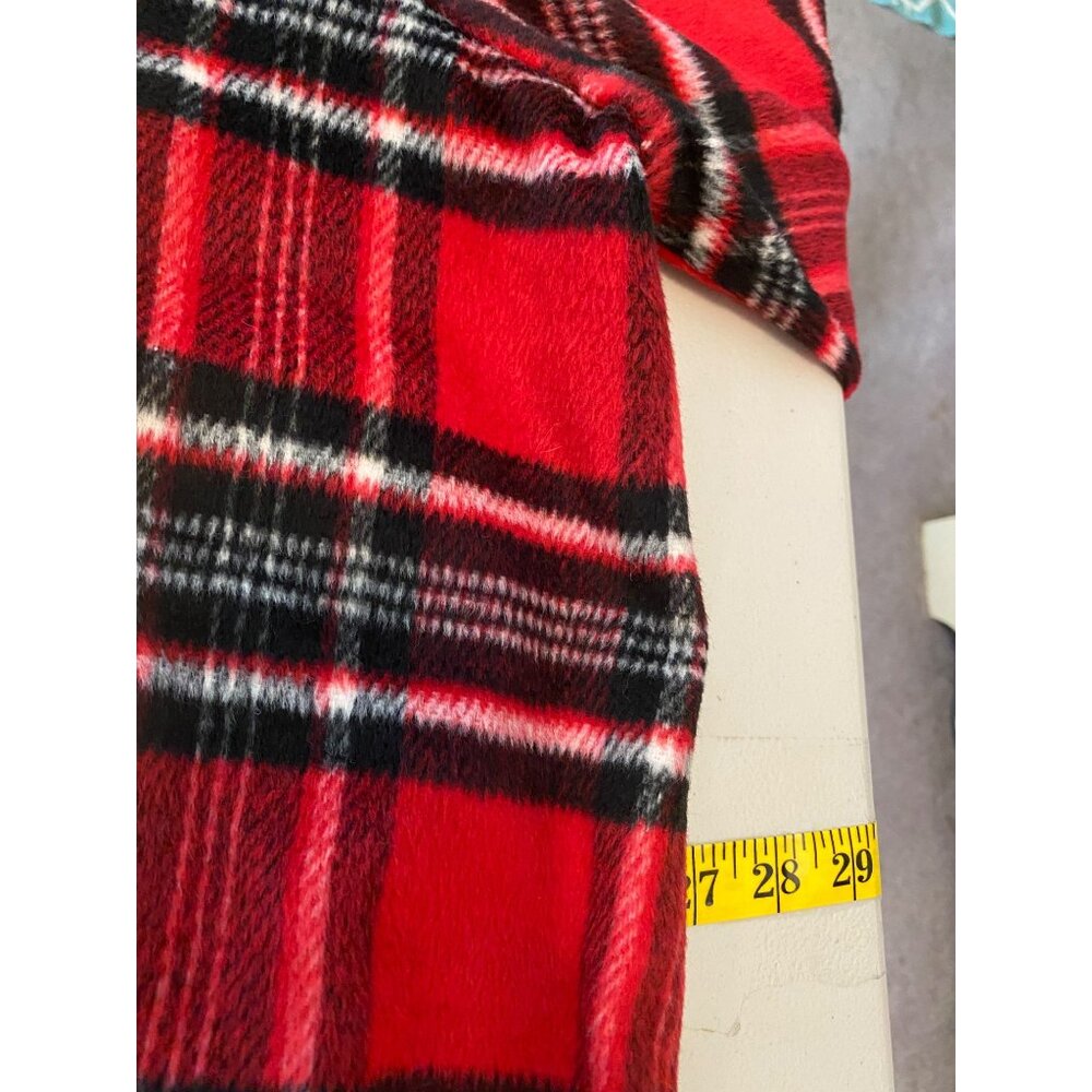 CJ Banks Red & Black Plaid Sherpa Collar Jacket 2X - Picture 9 of 10